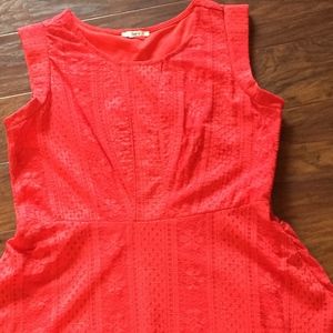 Womens,Coral/Orange, Barr III lace dress, size L/X